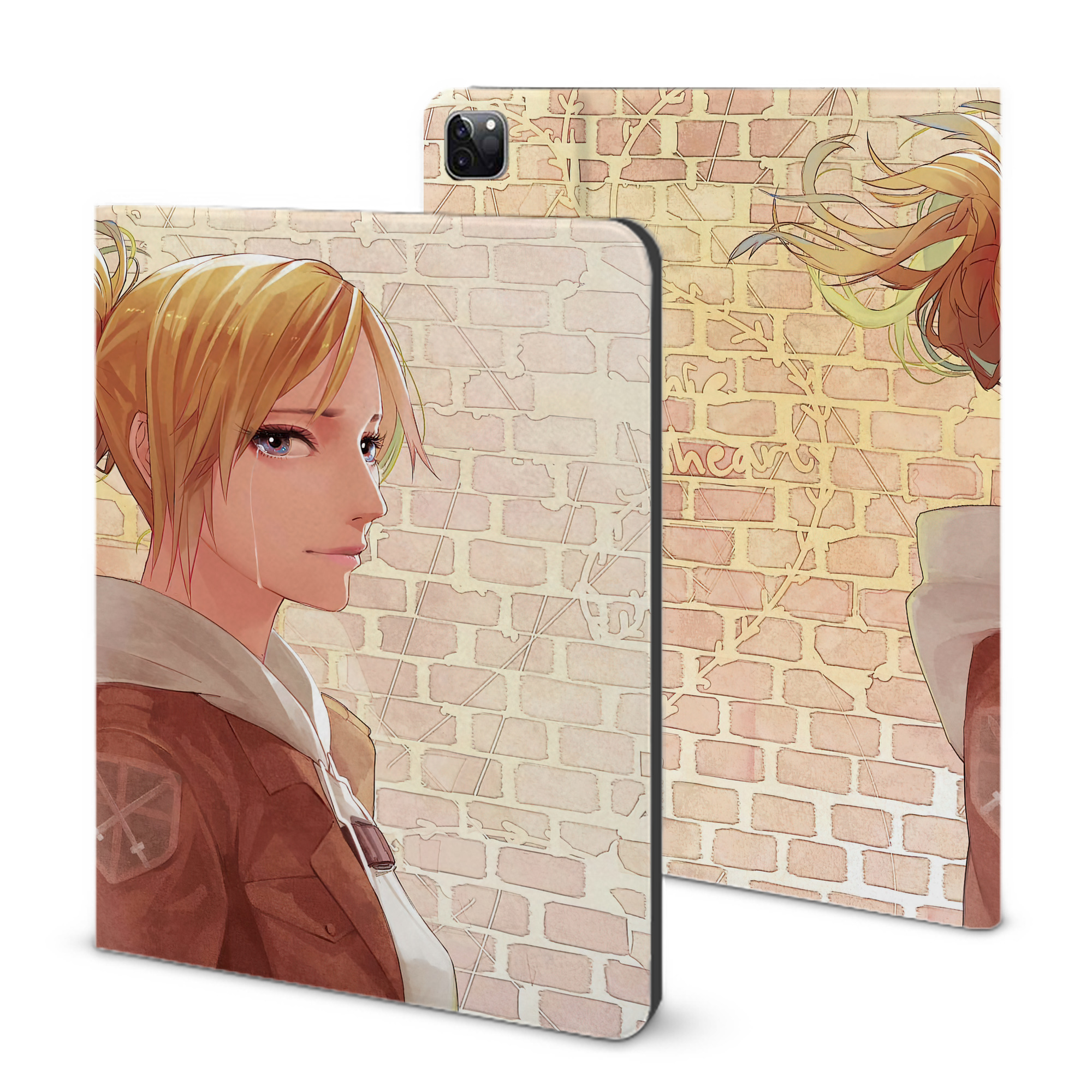 （画像用） 進撃の巨人 Attack on Titan IPad ケース ブック型 PUレザー TPU 耐衝撃 軽量 薄型 ペン収納なし 全面保護 IPad 各モデル対応